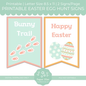 Printable Easter Egg Hunt Signs | Printable Easter Sign Kit | Easter ...