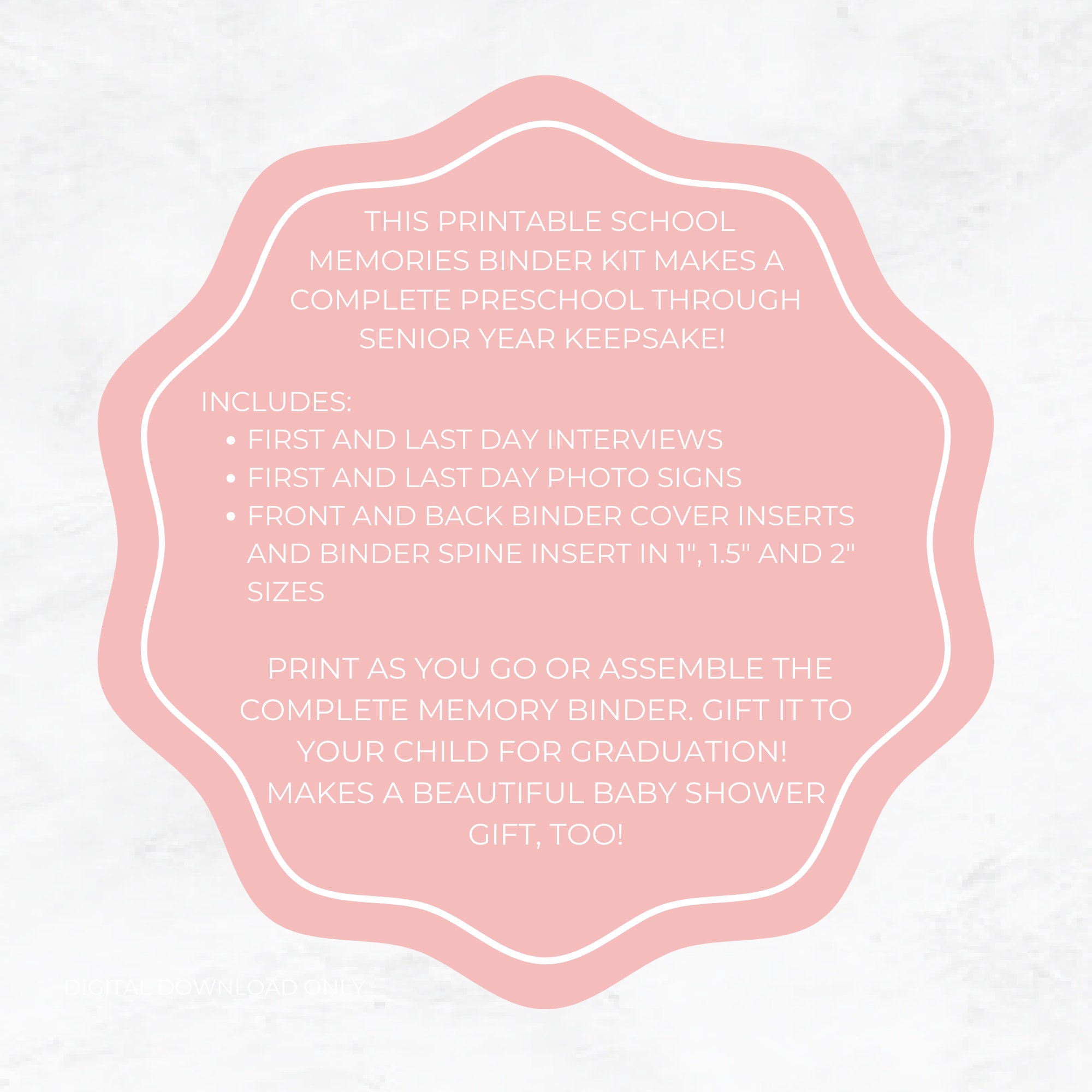School Memories Printable Binder Kit First Day / Last Day of - Etsy