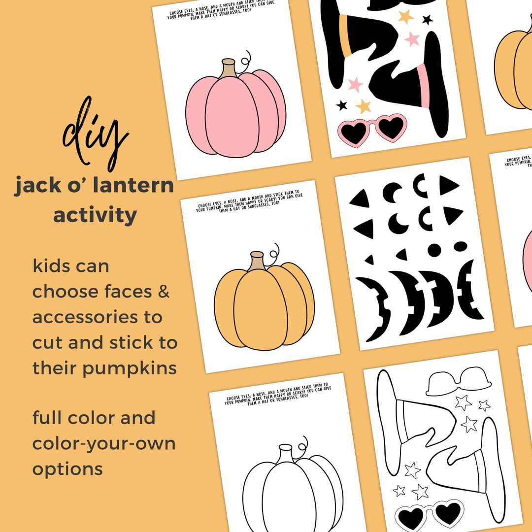 DIY Jack O' Lantern Printable Pumpkin Decorating Activity for Kids ...