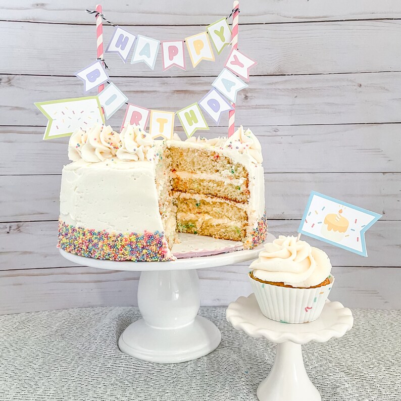 Happy Birthday Mini Cake Bunting Printable Cake Banner Cake - Etsy