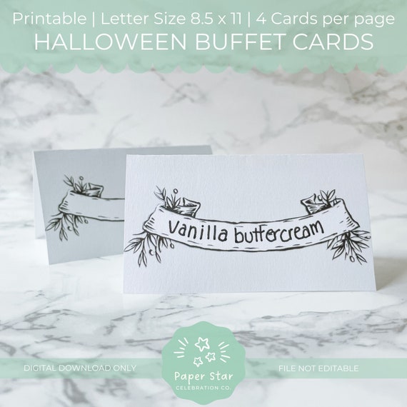 Boho Halloween Printable Buffet Cards Pretty Halloween - Etsy
