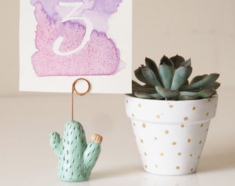 Cactus table number holder - Place card holder - Wedding card holder - Cactus wedding favors - Business card holder - Cactus art - Cacti