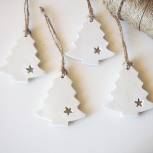 Set 4 Christmas tree ornaments Minimalist Christmas decorations Scandinavian Christmas decor Rustic Christmas decor Nordic Christmas image 2