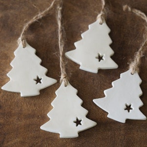 Set 4 Christmas tree ornaments - Minimalist Christmas decorations - Scandinavian Christmas decor - Rustic Christmas decor - Nordic Christmas