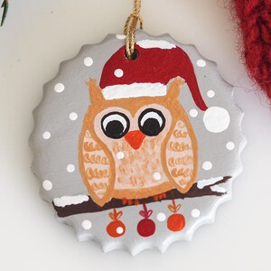 Owl ornament - Christmas ornament - Owl Christmas decoration - Owl decoration - Holiday ornament - Owl decor - Owl gift - Stocking stuffer