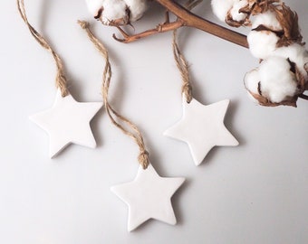 Star Christmas ornament | Star ornament set | Christmas star | Christmas decorations | Nursery star | Clay star decoration | Holiday decor