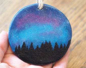 Northern lights art | Nordic Christmas ornament | Northern lights ornament | Aurora borealis  | Scandinavian decor | Celestial decor