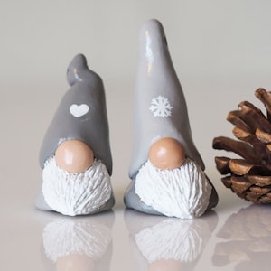 Christmas ornament - Scandinavian gnome decoration - Christmas gnome - Scandinavian Christmas - Clay tomte - Handmade Christmas ornaments
