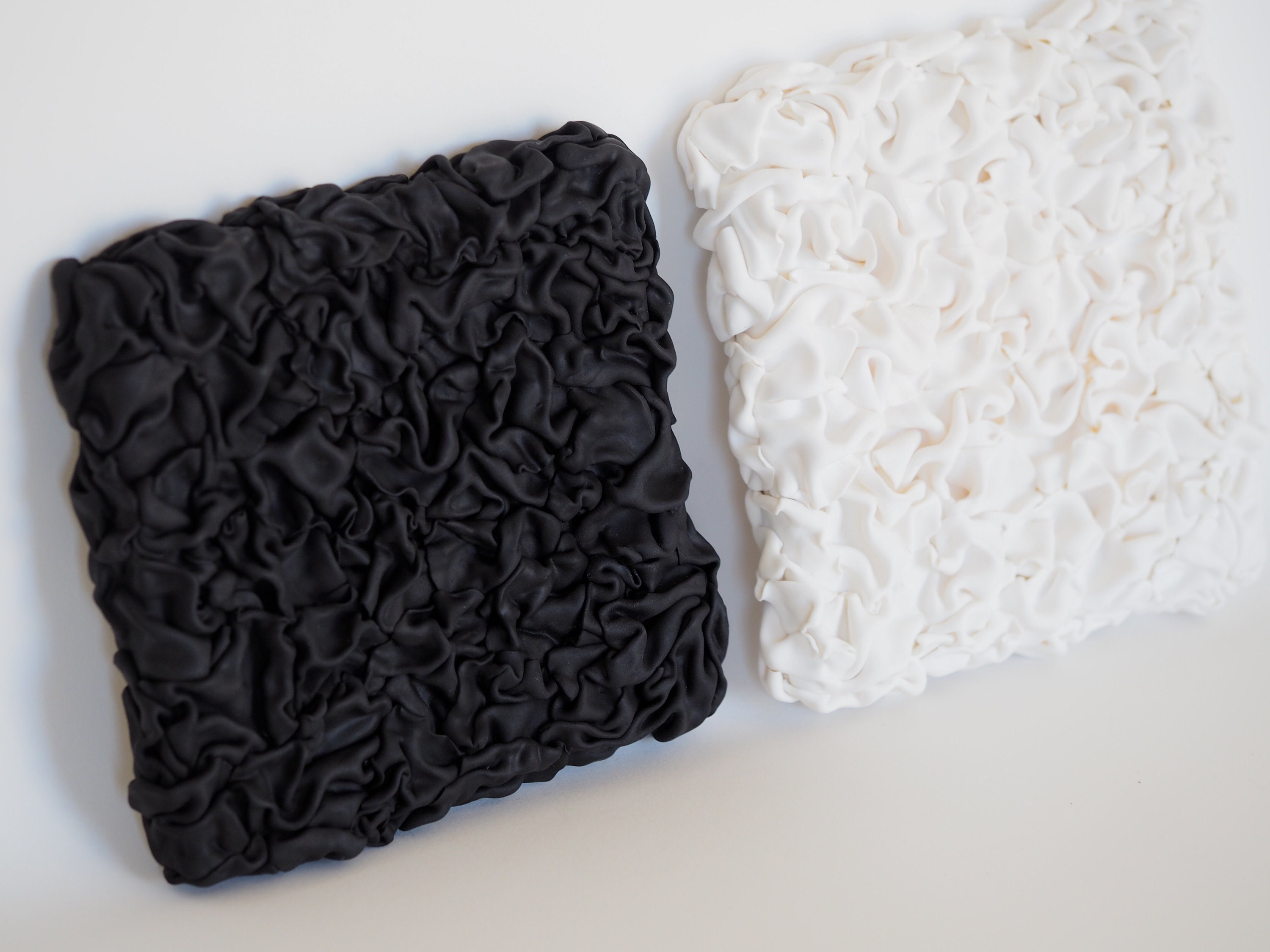 Clay Wall Art Tile Set Sculpture Black And Clay Wall Art Tile Set Sculpture Black And White Abstract 3d
