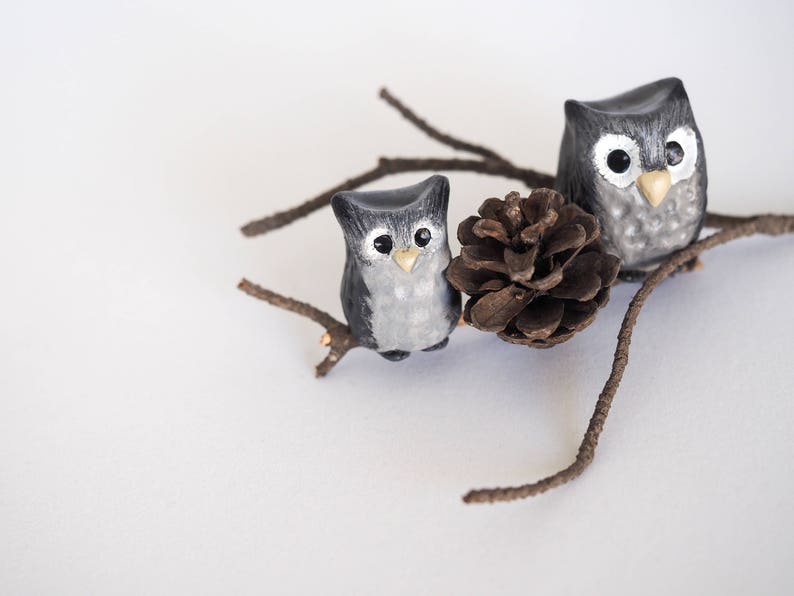 Owl decor Owl gifts Owl figurine Owl ornaments Owl art Owl nursery decor Owl home decor Stocking stuffers Owl xmas ornament immagine 8