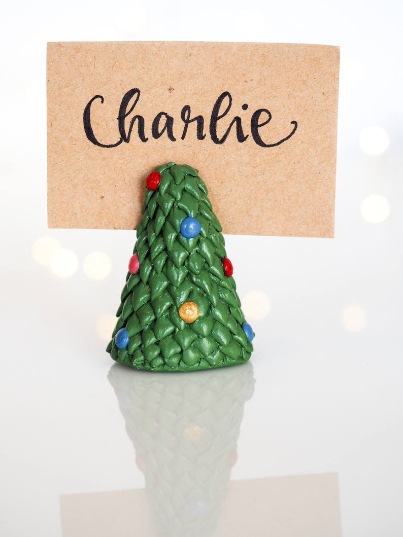 Christmas place card holder Christmas table decor Table number holder Christmas tree decoration Christmas favors Stocking stuffer image 4