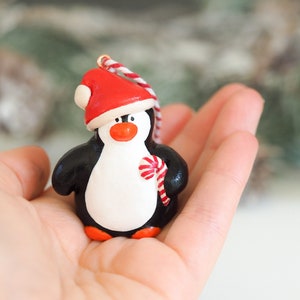 Penguin Christmas ornament Penguin gift Christmas penguin Penguin stocking stuffer Penguin figurine Penguin Christmas decoration image 3