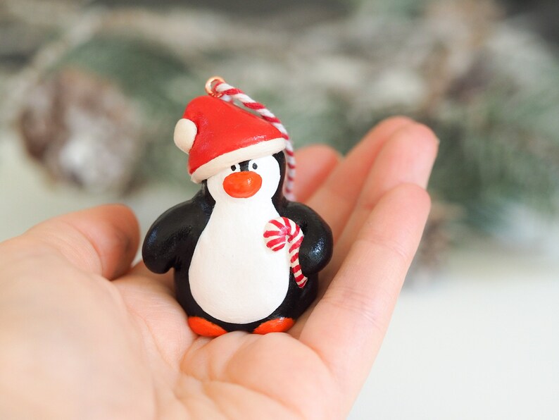 Penguin Christmas ornament Penguin gift Christmas penguin Penguin stocking stuffer Penguin figurine Penguin Christmas decoration image 3