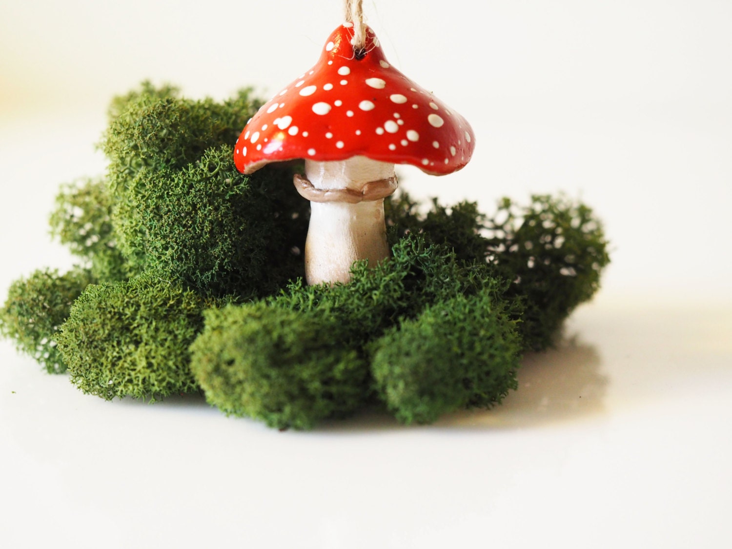Mushroom Decor Clay Mushroom Ornament Mushroom Christmas Etsy