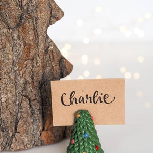 Christmas place card holder Christmas table decor Table number holder Christmas tree decoration Christmas favors Stocking stuffer image 3