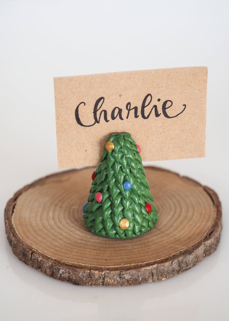 Christmas place card holder Christmas table decor Table number holder Christmas tree decoration Christmas favors Stocking stuffer image 8