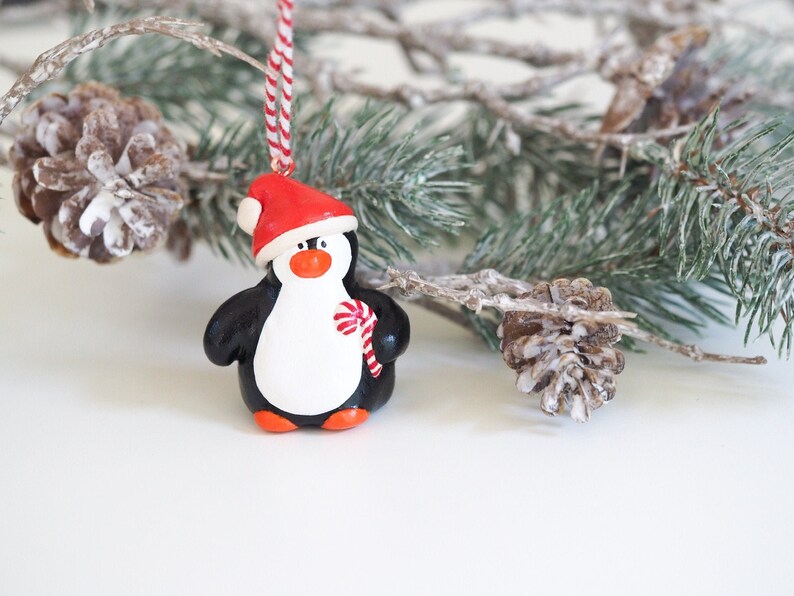 Penguin Christmas ornament Penguin gift Christmas penguin Penguin stocking stuffer Penguin figurine Penguin Christmas decoration image 1