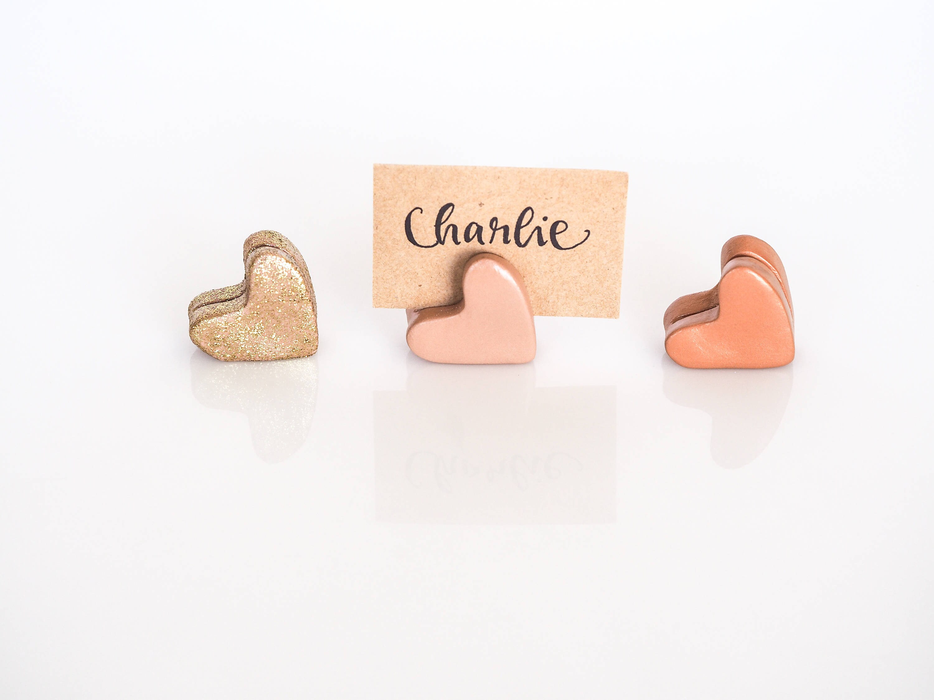 Place Card Holders Set Of 3 Rose Gold Wedding Decor Table Number Place Card Holders Set Of 3 Rose Gold Wedding Decor Table Number Holder Clay Photo Favors