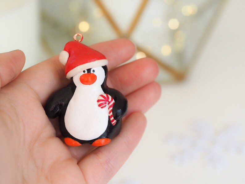 Penguin Christmas ornament Penguin gift Christmas penguin Penguin stocking stuffer Penguin figurine Penguin Christmas decoration image 8