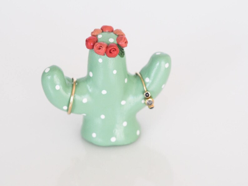 Cactus ring holder Boho ring dish Cactus jewelry holder Etsy