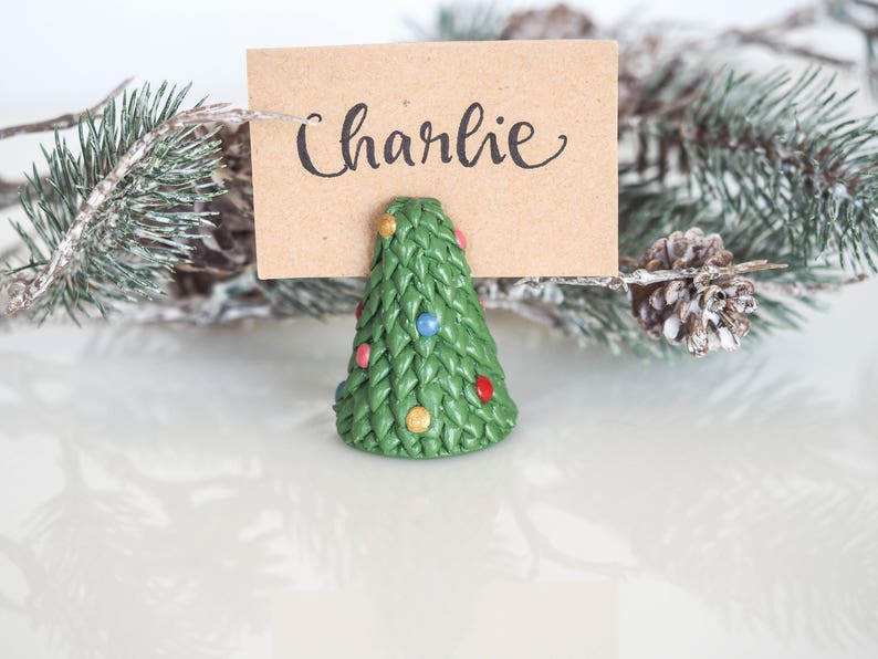 Christmas place card holder Christmas table decor Table number holder Christmas tree decoration Christmas favors Stocking stuffer image 9