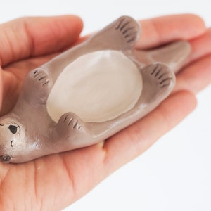 Otter ring holder Significant otter Otter gift Otter jewelry dish Otter birthday gift Otter figurine Otter ornament Gifts for her image 5
