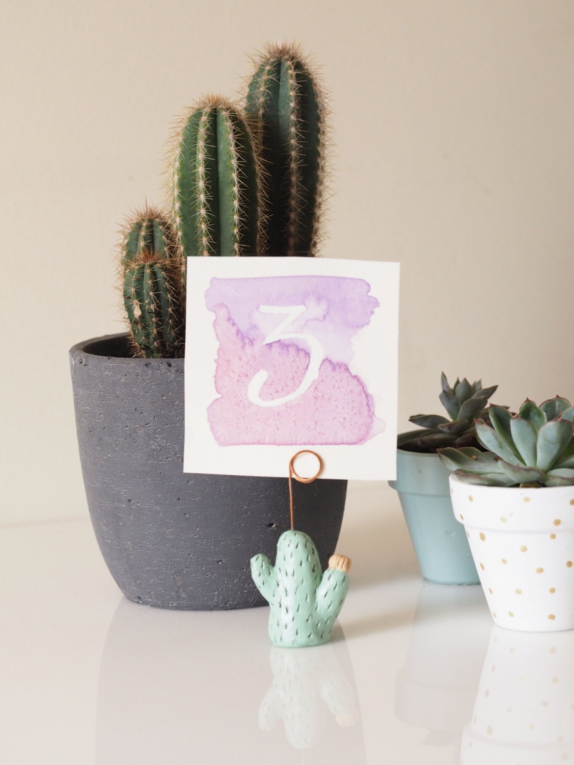 Cactus Table Number Holder Place Card Holder Wedding Card Etsy