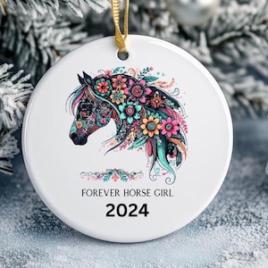 Forever Horse Girl Horse Ornament, Gifts for Horse Lover, Horse Themed Gift, Christmas Ornament for Kid, Horse Lover Ornament, Cowgirl Gift