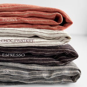 Yarn dyed linen fabric by the meter, stripy linen fabric by the yard, 100% linen, stone washed linen, Oeko-Tex 100 certified, vintage fabric