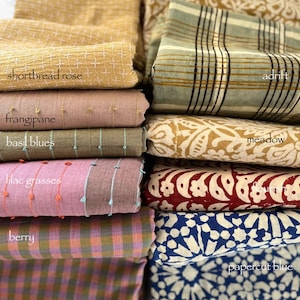 Cotton Fabric by the Yard: Lightweight Block Print & Handloom Organic Cotton