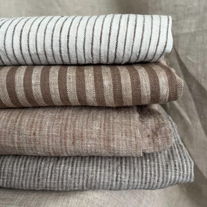 Yarn dyed linen fabric by the meter, stripy linen fabric by the yard, 100% linen stone washed linen Oeko-Tex 100 certified, vintage fabric
