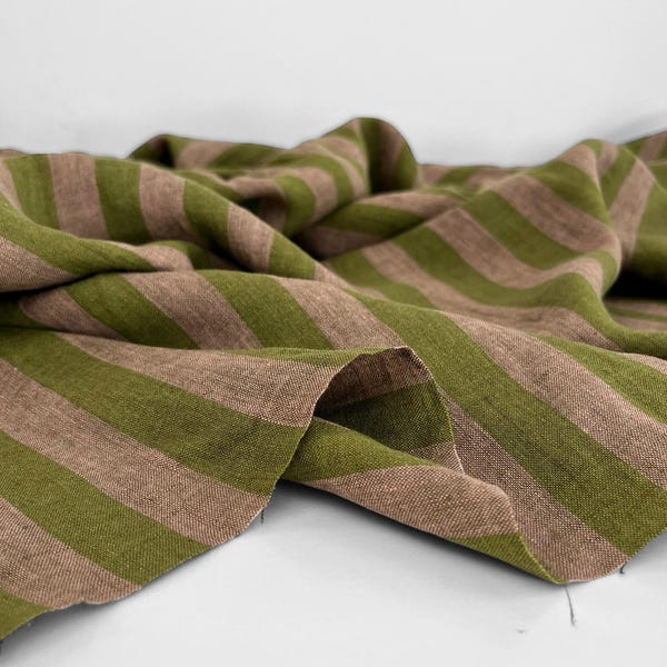 Laundered European Linen Fabric: Yarn Dyed Stripy and Gingham Checks