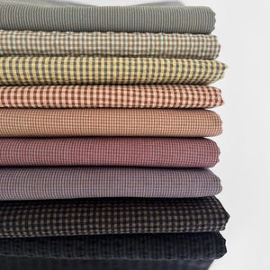 Organic Cotton Seersucker Fabric - Small Gingham Japanese Cotton GOTS certified image 20