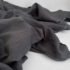 Slate Gray Linen Fabric By The Yard: Soft Stone Washed European Flax