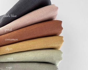 Stonewashed Linen Fabric: 100% Soft Flax, Oeko-Tex Certified