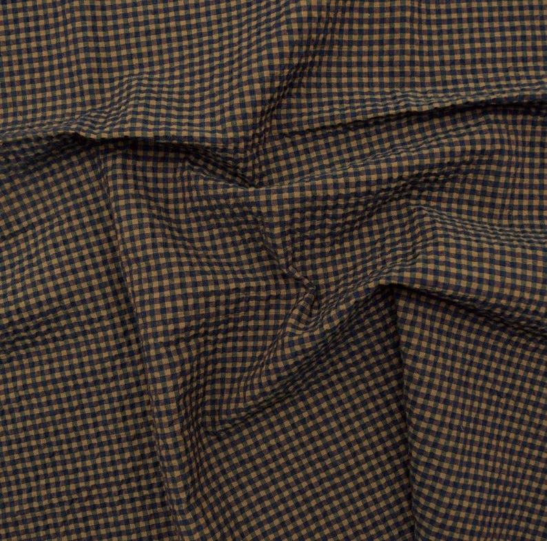 Organic Cotton Seersucker Fabric - Small Gingham Japanese Cotton GOTS certified image 5