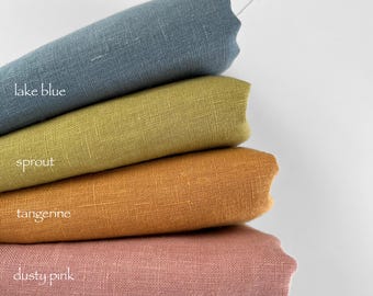 Stonewashed Linen Fabric: 100% Flax, Medium Weight - Oeko-Tex Certified