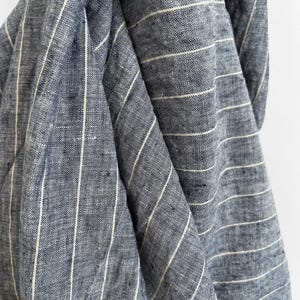 Yarn dyed linen fabric by the meter, stripy linen fabric by the yard, 100% linen stone washed linen Oeko-Tex 100 certified, vintage fabric