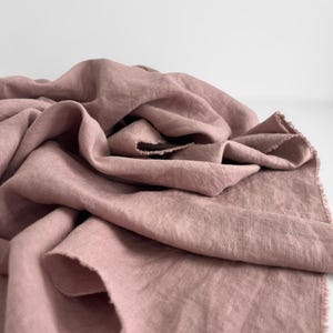 100% stonewashed linen fabric by the meter, mauve linen fabric, Lithuanian linen by the yard, soft linen fabric, Oeko-Tex 100 certified