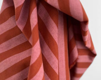 Organic Cotton Linen Fabric: Yarn-Dyed Stripe & Check, 155gsm