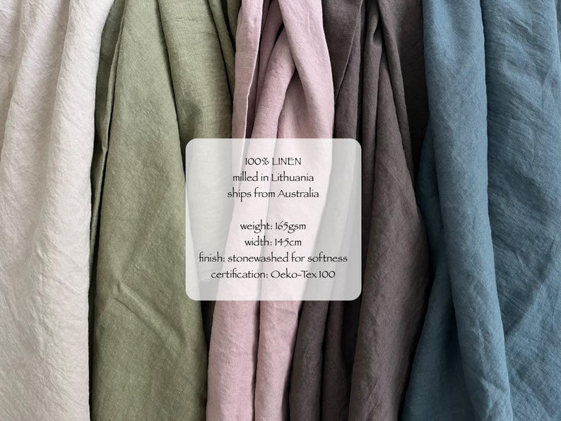 Stonewashed Lithuanian Linen Fabric: Soft Medium Weight, Oeko-tex ...