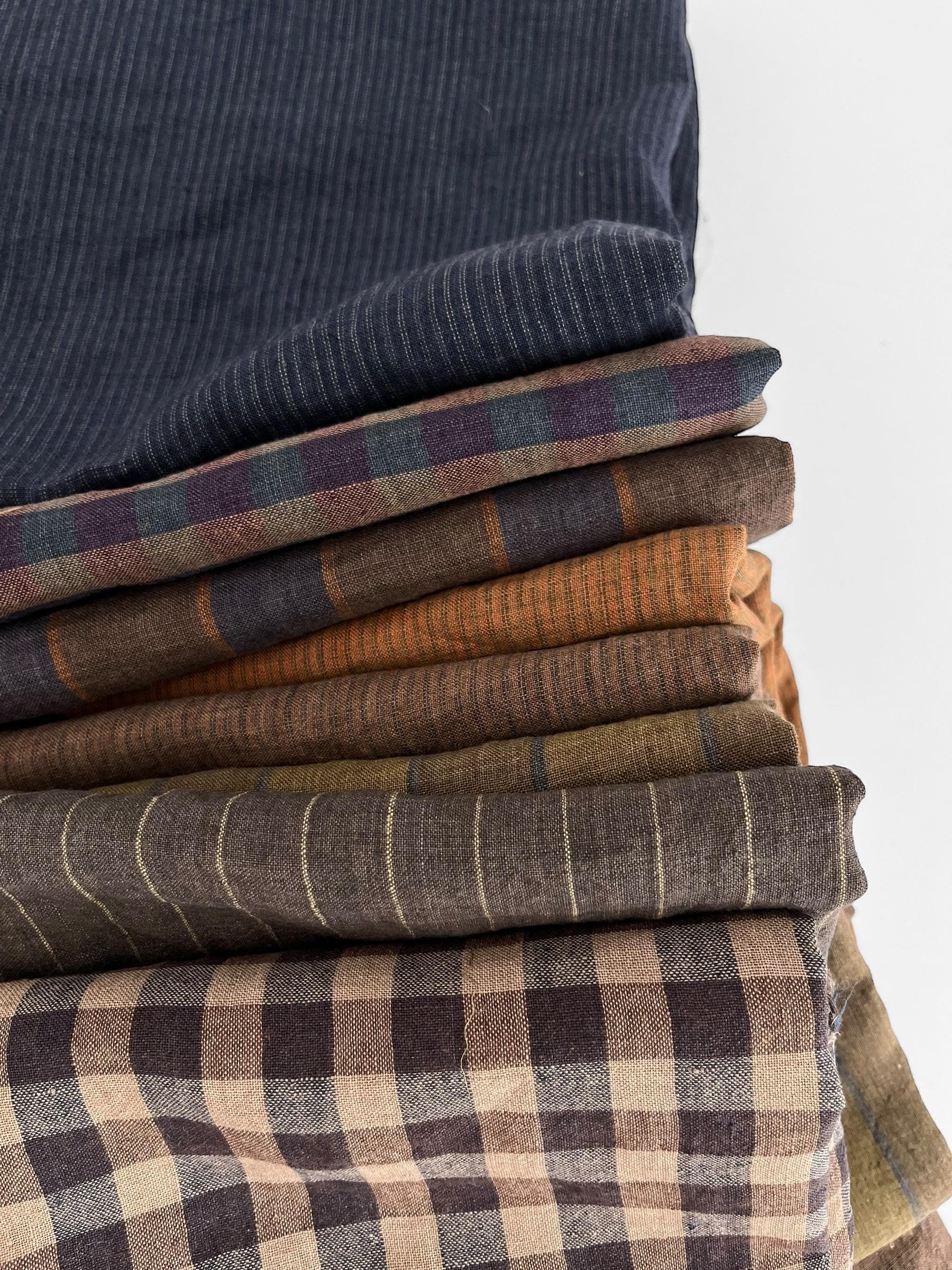 Checked Linen Fabric: Lightweight Gingham Apparel Material - Etsy