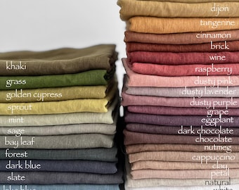Stonewashed European Flax Linen Fabric: Soft Medium Weight - Oeko-Tex Certified