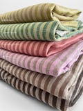 Yarn Dyed Striped Linen Fabric: Soft Stone Washed Retro Style product logo