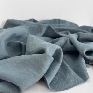 100% European linen fabric by the meter, stormy blue linen fabric, stonewashed linen by the yard, soft linen fabric Oeko-Tex 100 certified