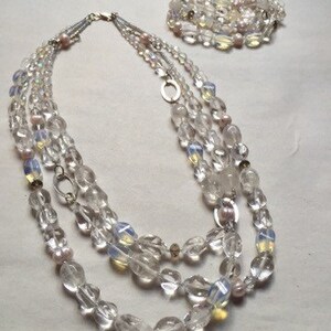 Beautiful Multi-strand Genuine Quartz and Pearl Necklace and - Etsy