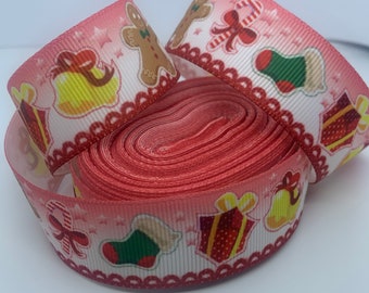 1” Christmas Grosgrain Ribbon/ Grosgrain Ribbon/ Christmas Ribbon