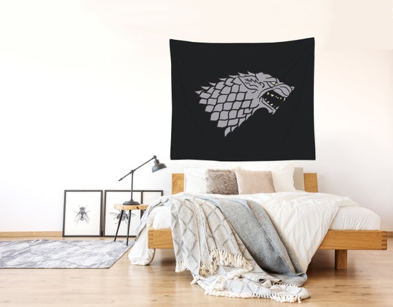House Stark Sigil Wolf Tapestry Game Of Thrones Inspired Extra Large Wall Art