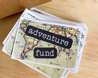 Adventure Fund decal | map piggy bank | travel fund | Travel Jar Decal, | adventure fund jar | Vacation Fund, Adventure Fund Sticker,