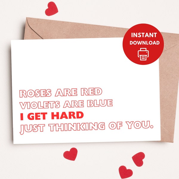 Valentines day card for her | valentines day card printable | naughty valentines day card | valentines day card for wife | print at home